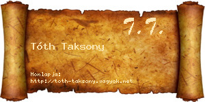 Tóth Taksony névjegykártya