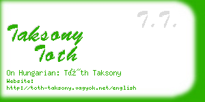 taksony toth business card